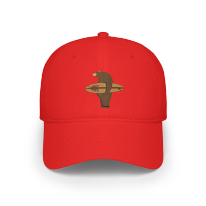 Surfing Grizzly Bear by Fabian Lavater - 100% Cotton Baseball Cap