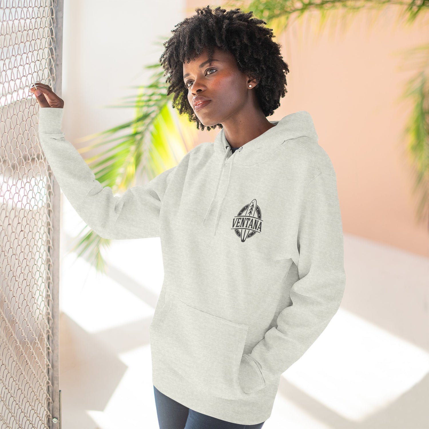 Ventana Monterey Bay by Thiago Bianchini Unisex - Pull-Over Cotton Blend Fleece Hoodie