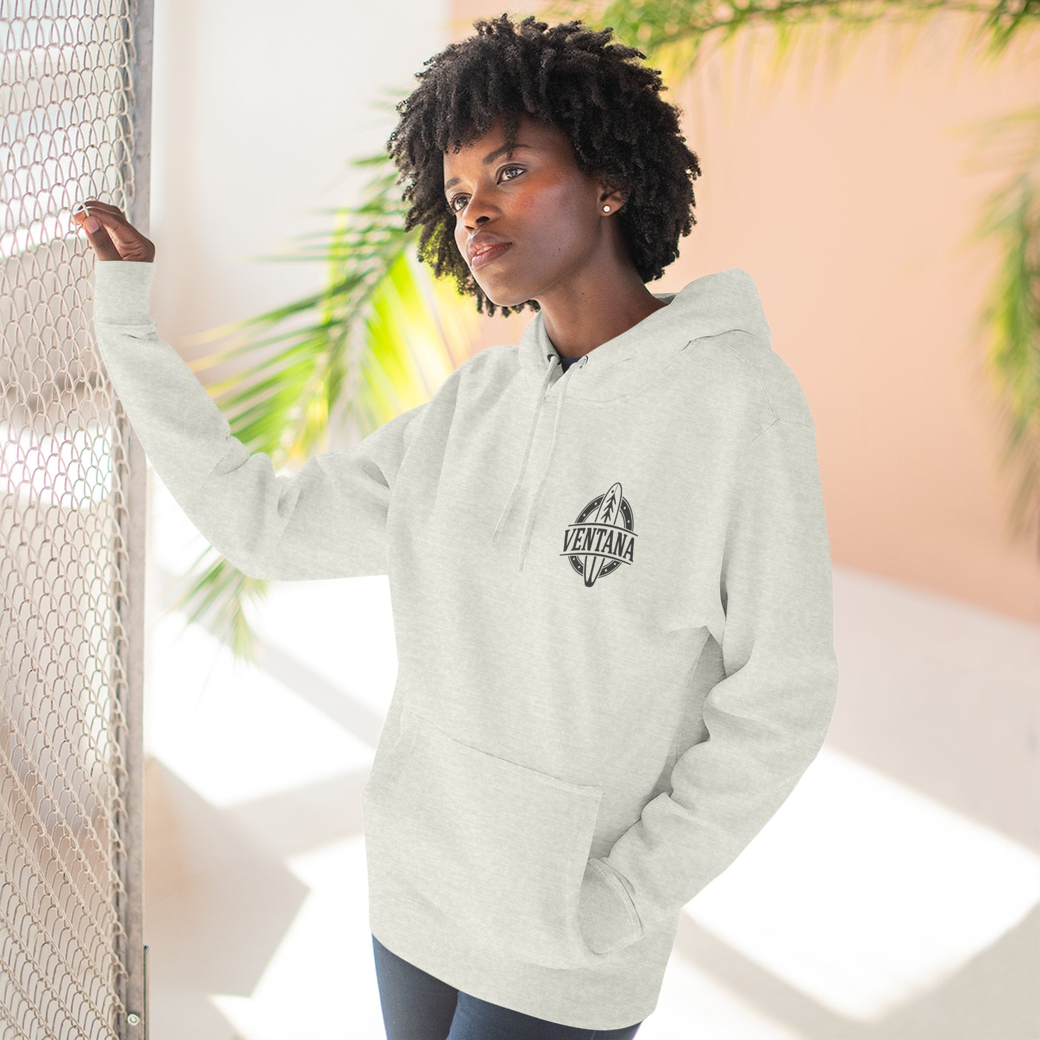 Ventana Monterey Bay by Thiago Bianchini Unisex - Pull-Over Cotton Blend Fleece Hoodie