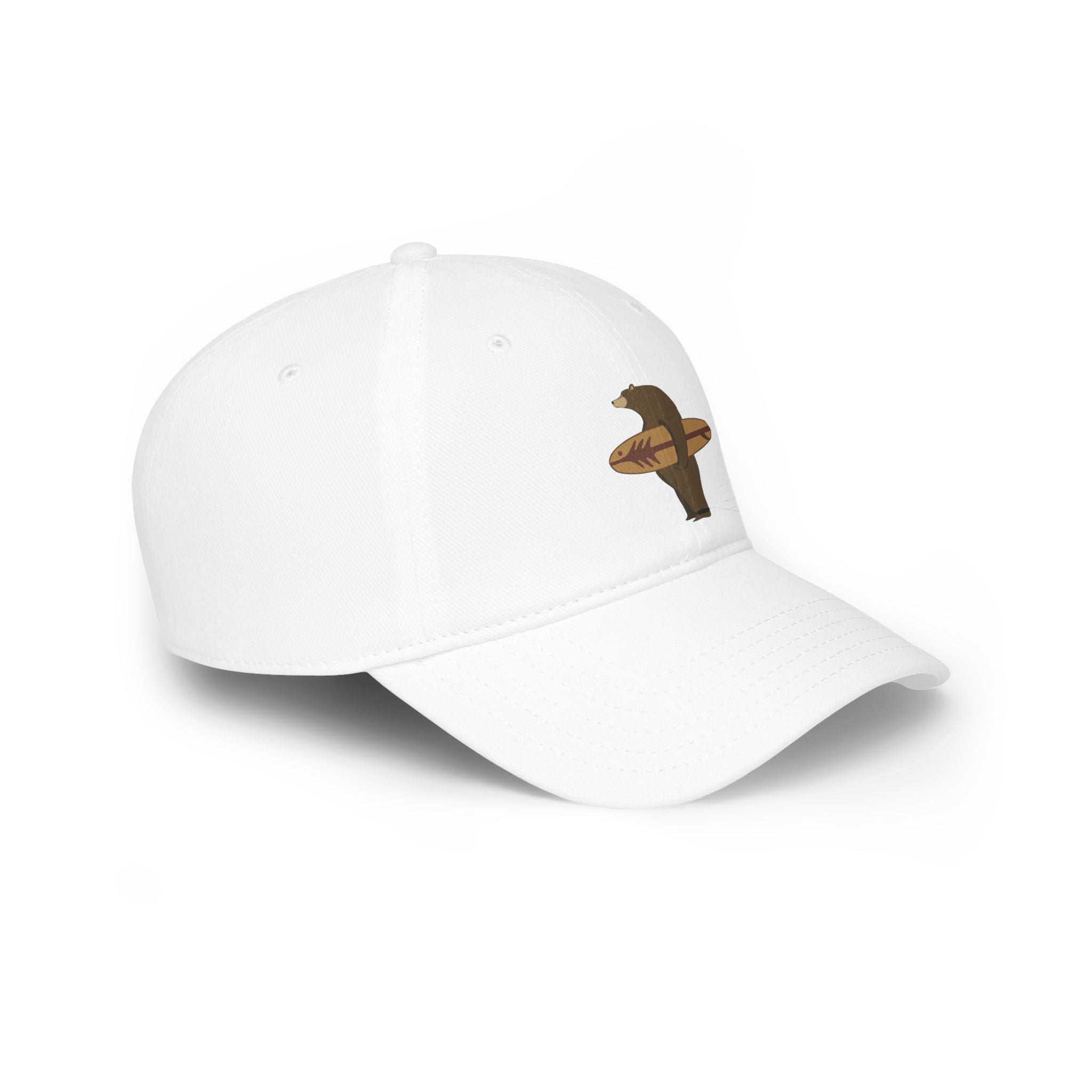 Surfing Grizzly Bear by Fabian Lavater - 100% Cotton Baseball Cap