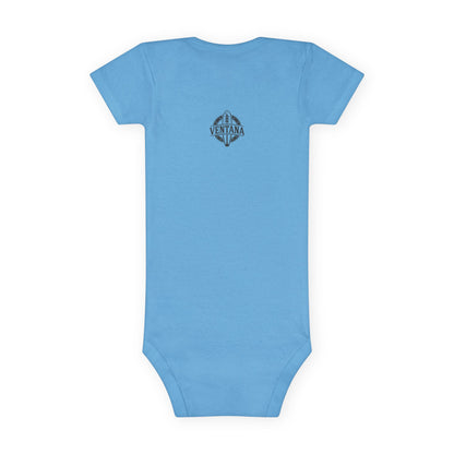 Surf with Otter 841 by Thiago Bianchini - Baby Short Sleeve 100% Cotton Onesie