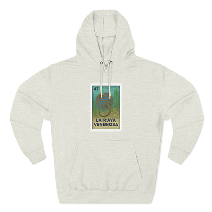Stingray Lotería Unisex - Pull-Over Cotton Blend Fleece Hoodie (La Raya Venenosa)