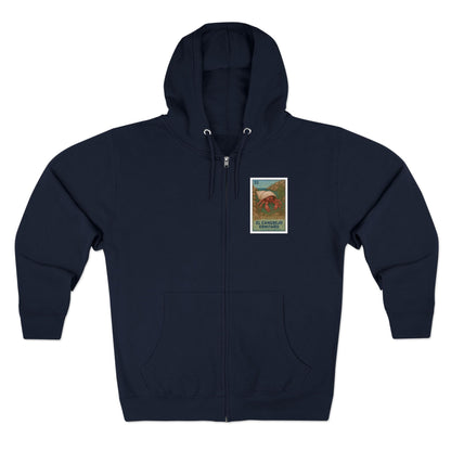 Hermit Crab Lotería Unisex - Zip Cotton Blend Fleece Hoodie (El Cangrejo Ermitaño)