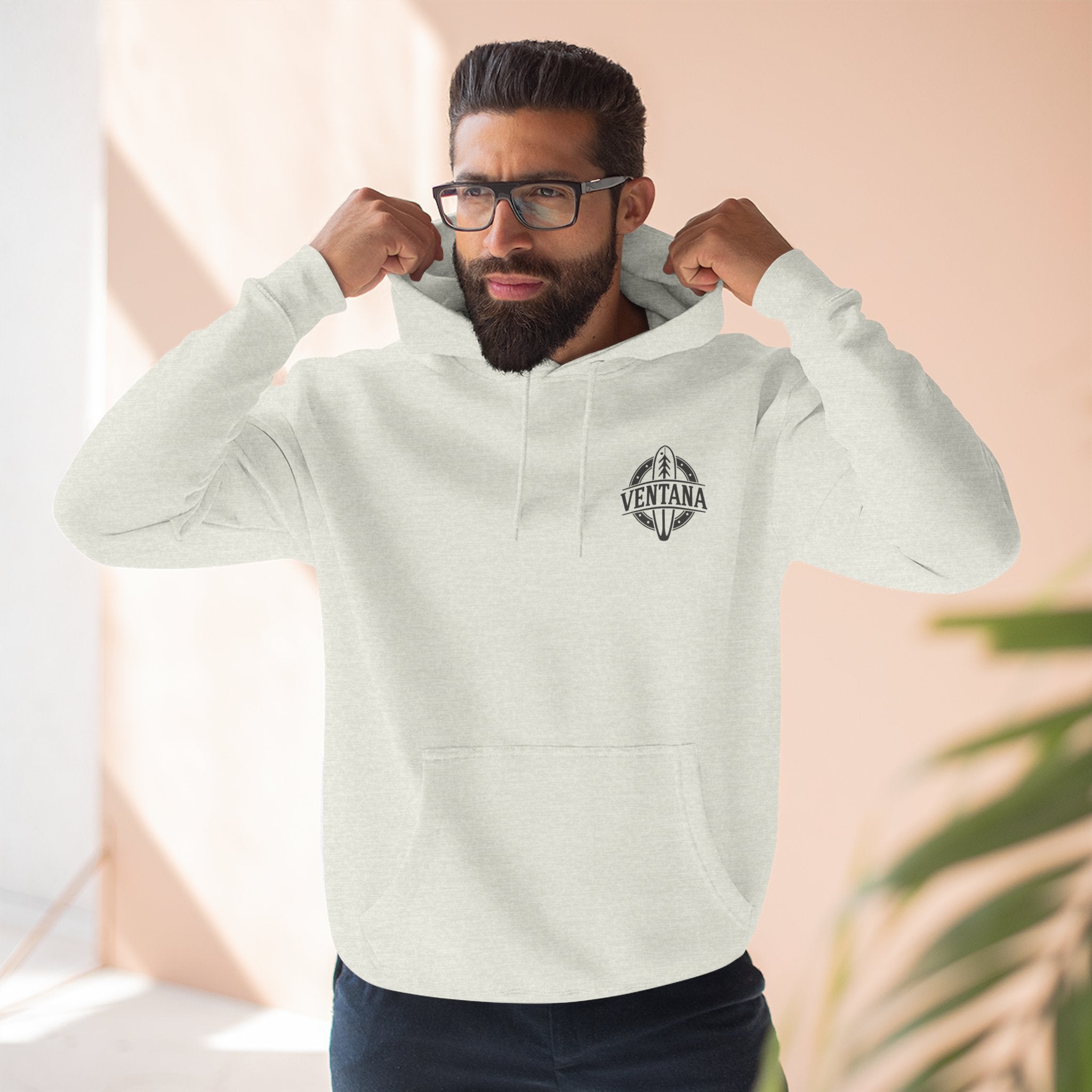Ventana Monterey Bay by Thiago Bianchini Unisex - Pull-Over Cotton Blend Fleece Hoodie