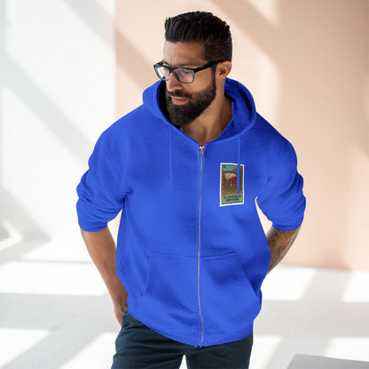 Hermit Crab Lotería Unisex - Zip Cotton Blend Fleece Hoodie (El Cangrejo Ermitaño)