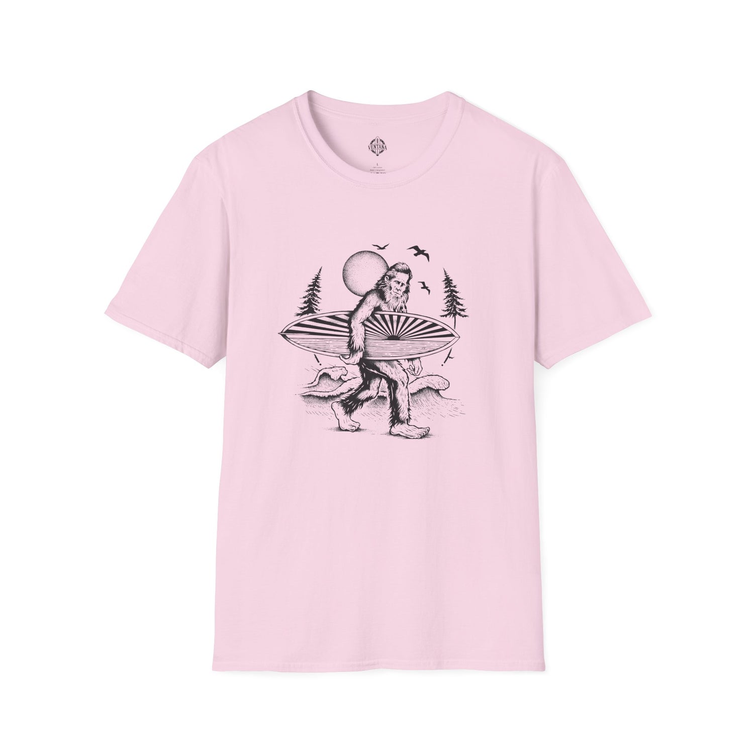 Ventana Surfsquatch by Thiago Bianchini Unisex - Soft Style U.S. Cotton T-Shirt