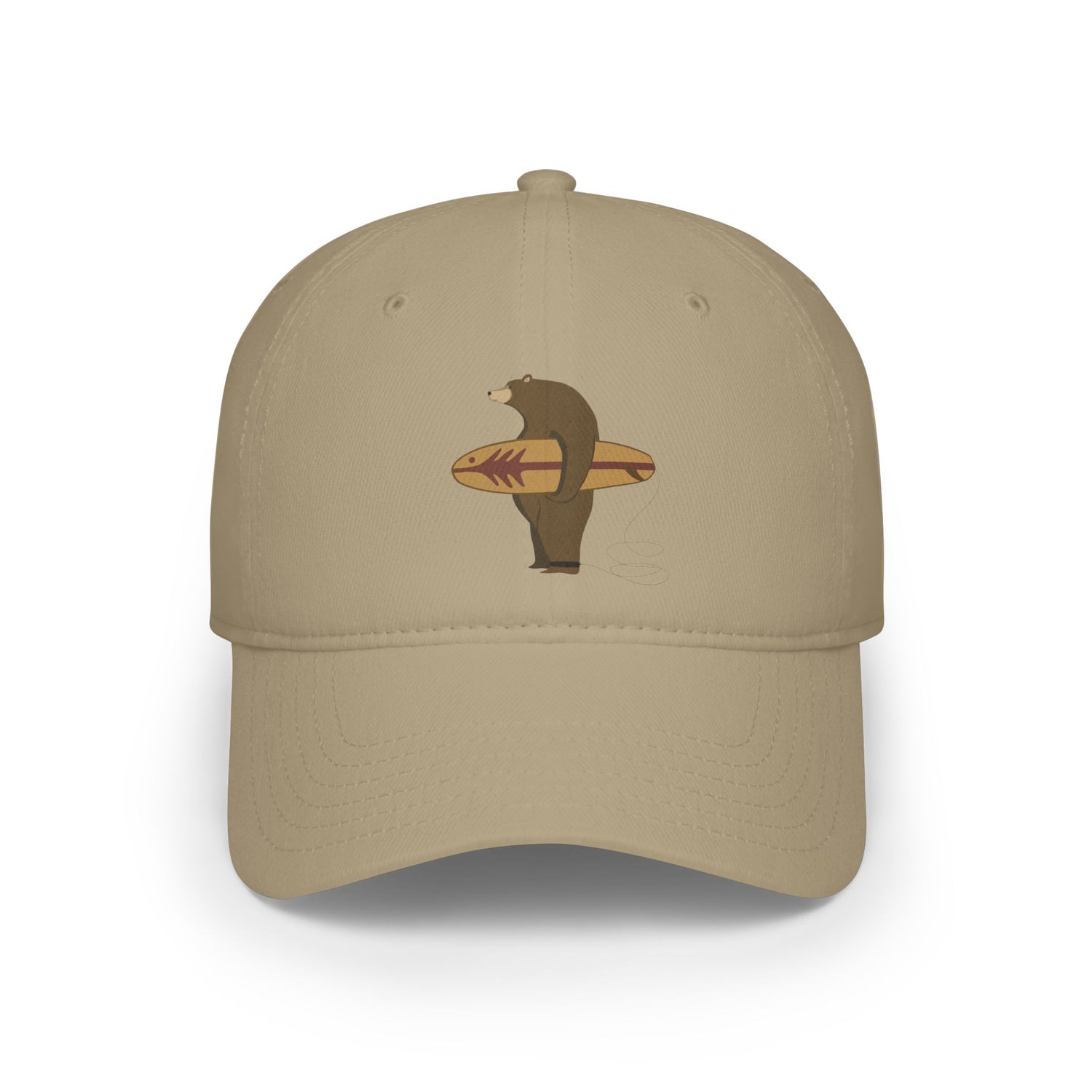 Surfing Grizzly Bear by Fabian Lavater - 100% Cotton Baseball Cap