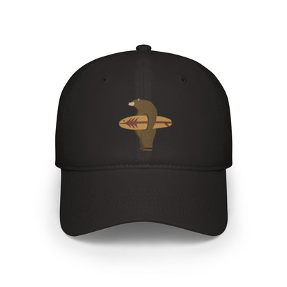 Surfing Grizzly Bear by Fabian Lavater - 100% Cotton Baseball Cap