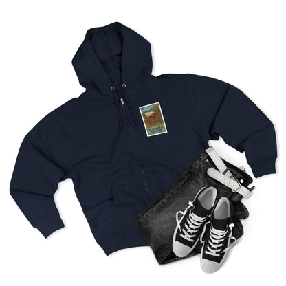 Hermit Crab Lotería Unisex - Zip Cotton Blend Fleece Hoodie (El Cangrejo Ermitaño)