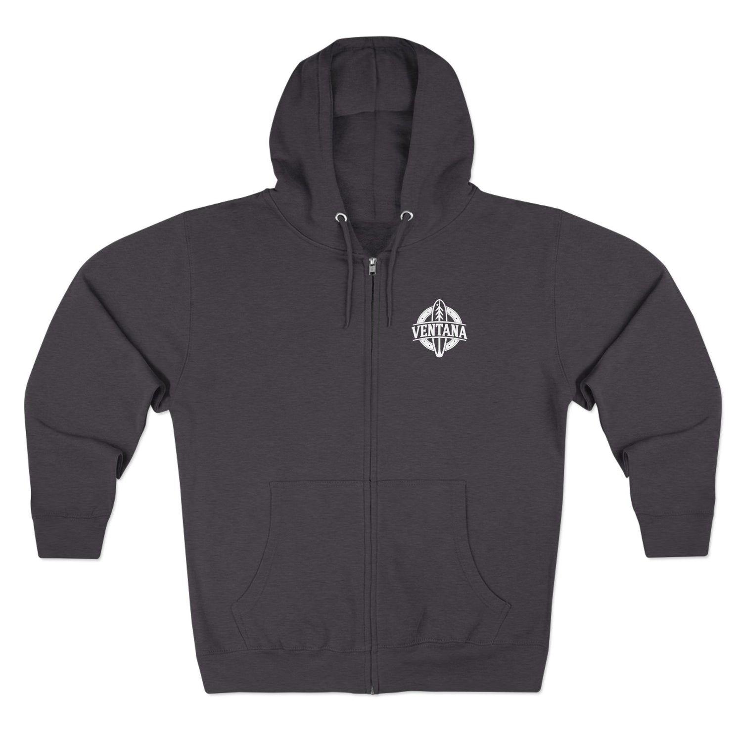 Ventana Monterey Bay by Thiago Bianchini Unisex - Zip Cotton Blend Fleece Hoodie