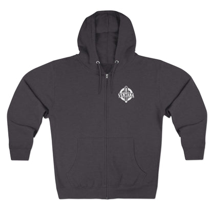 Ventana Monterey Bay by Thiago Bianchini Unisex - Zip Cotton Blend Fleece Hoodie