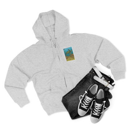 Turtle Lotería Unisex - Zip Cotton Blend Fleece Hoodie (La Tortuga)