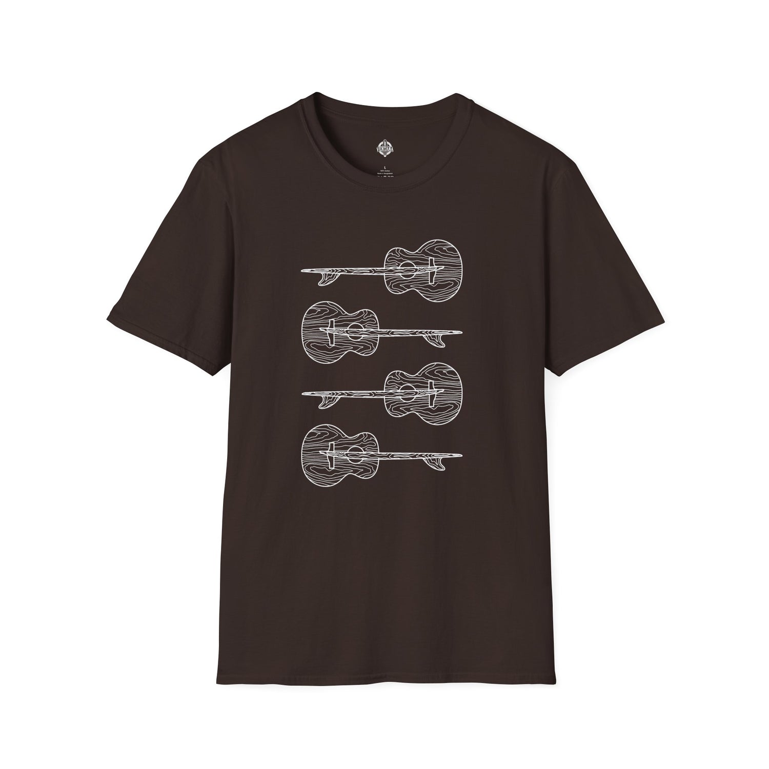 Ventana Santa Cruz Guitar Collab Unisex - Soft Style U.S. Cotton T-Shirt
