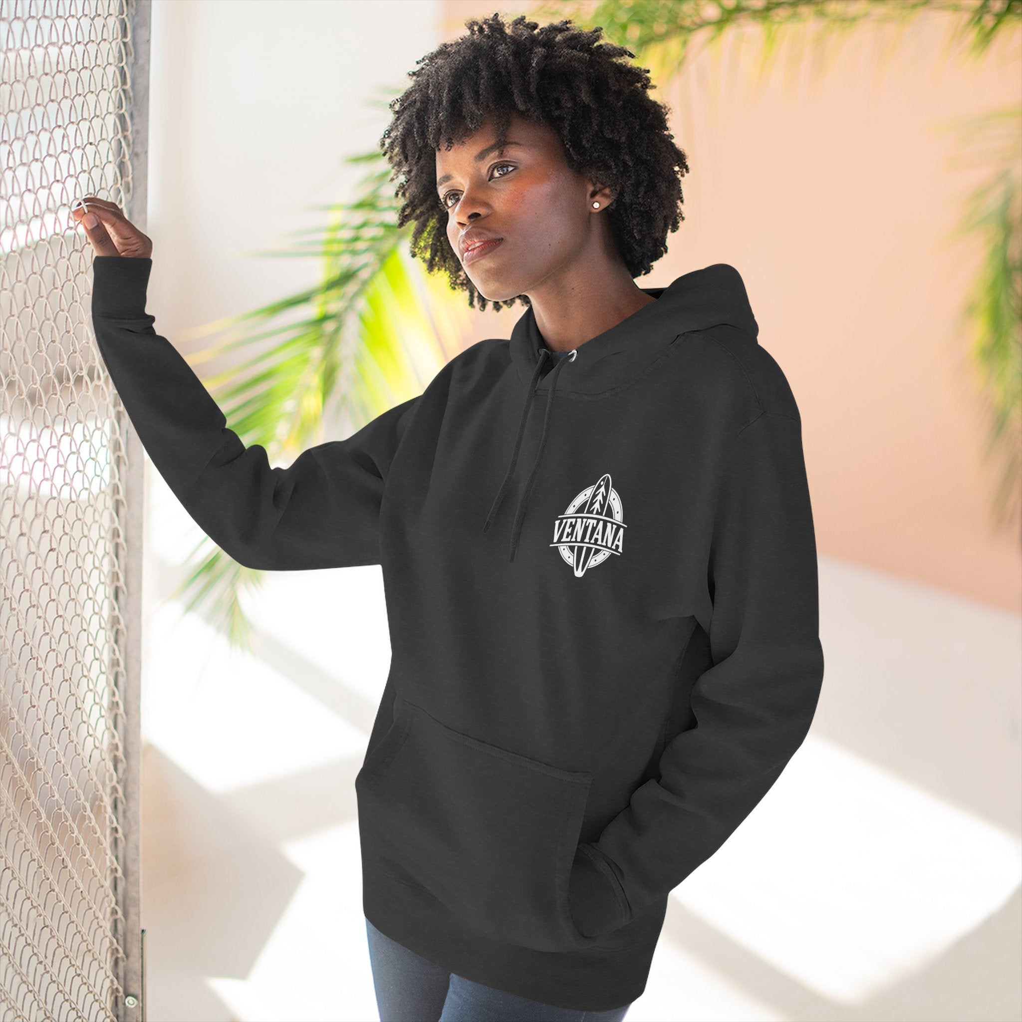Ventana Monterey Bay by Thiago Bianchini Unisex - Pull-Over Cotton Blend Fleece Hoodie