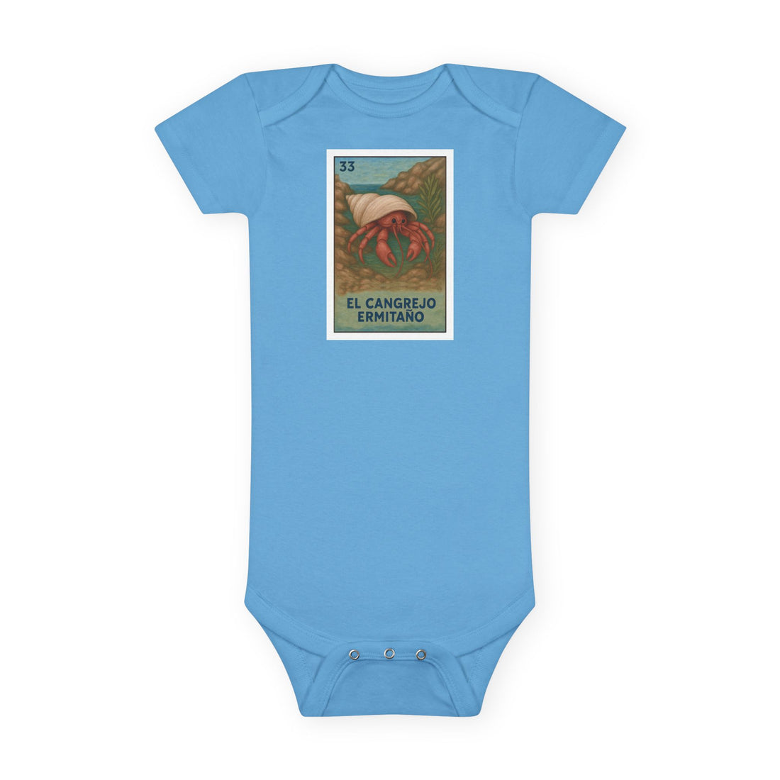 Hermit Crab Lotería - Baby Short Sleeve 100% Cotton Onesie (El Cangrejo Ermitaño)