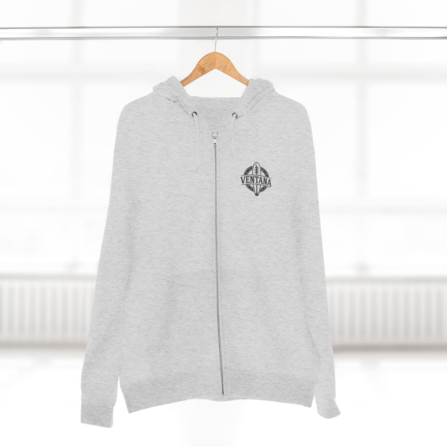 Ventana Monterey Bay by Thiago Bianchini Unisex - Zip Cotton Blend Fleece Hoodie