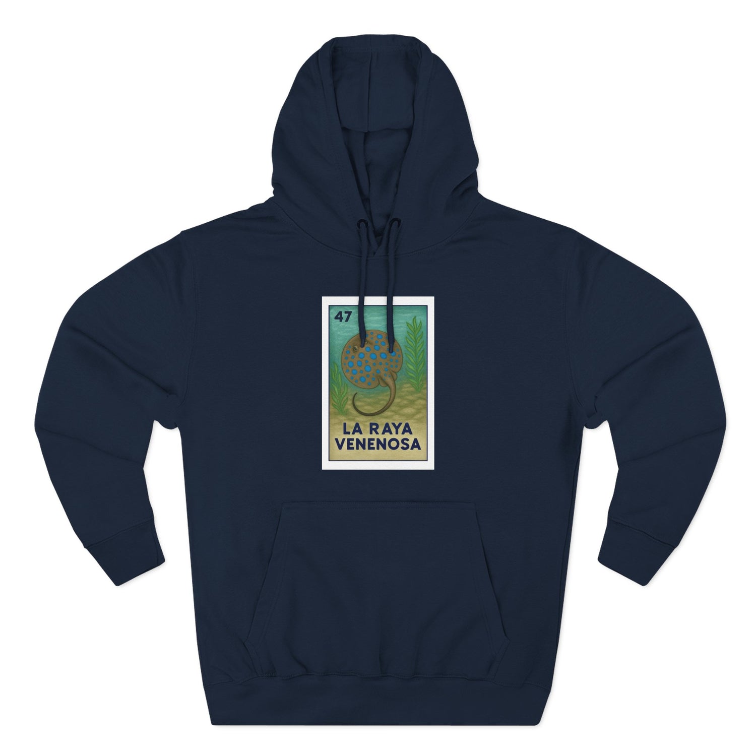 Stingray Lotería Unisex - Pull-Over Cotton Blend Fleece Hoodie (La Raya Venenosa)