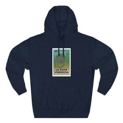 Stingray Lotería Unisex - Pull-Over Cotton Blend Fleece Hoodie (La Raya Venenosa)