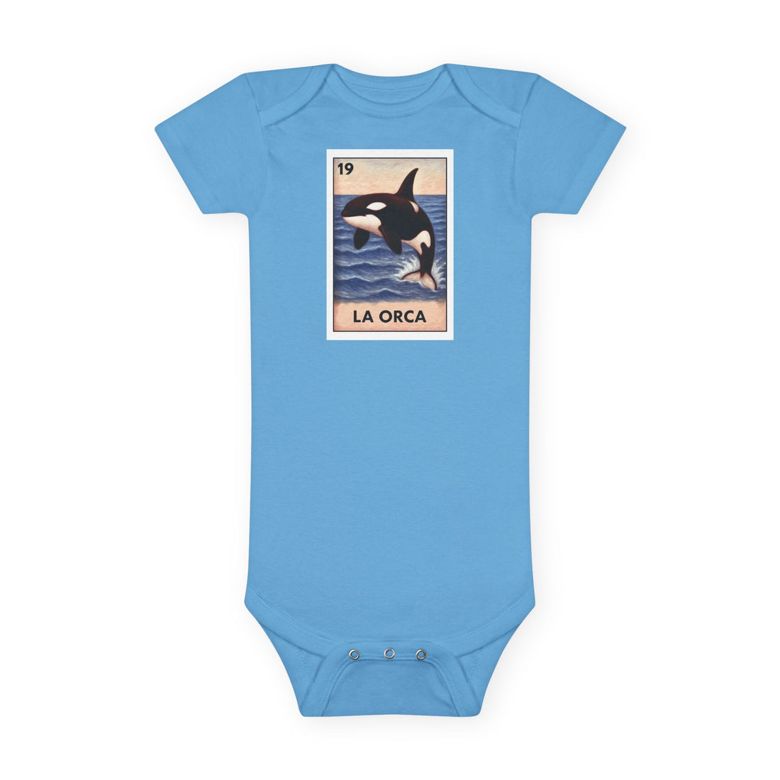 Orca Lotería - Baby Short Sleeve 100% Cotton Onesie (La Orca)