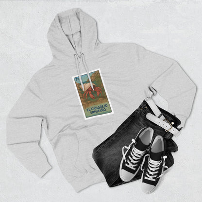 Hermit Crab Lotería Unisex - Pull-Over Cotton Blend Fleece Hoodie (El Cangrejo Ermitaño)