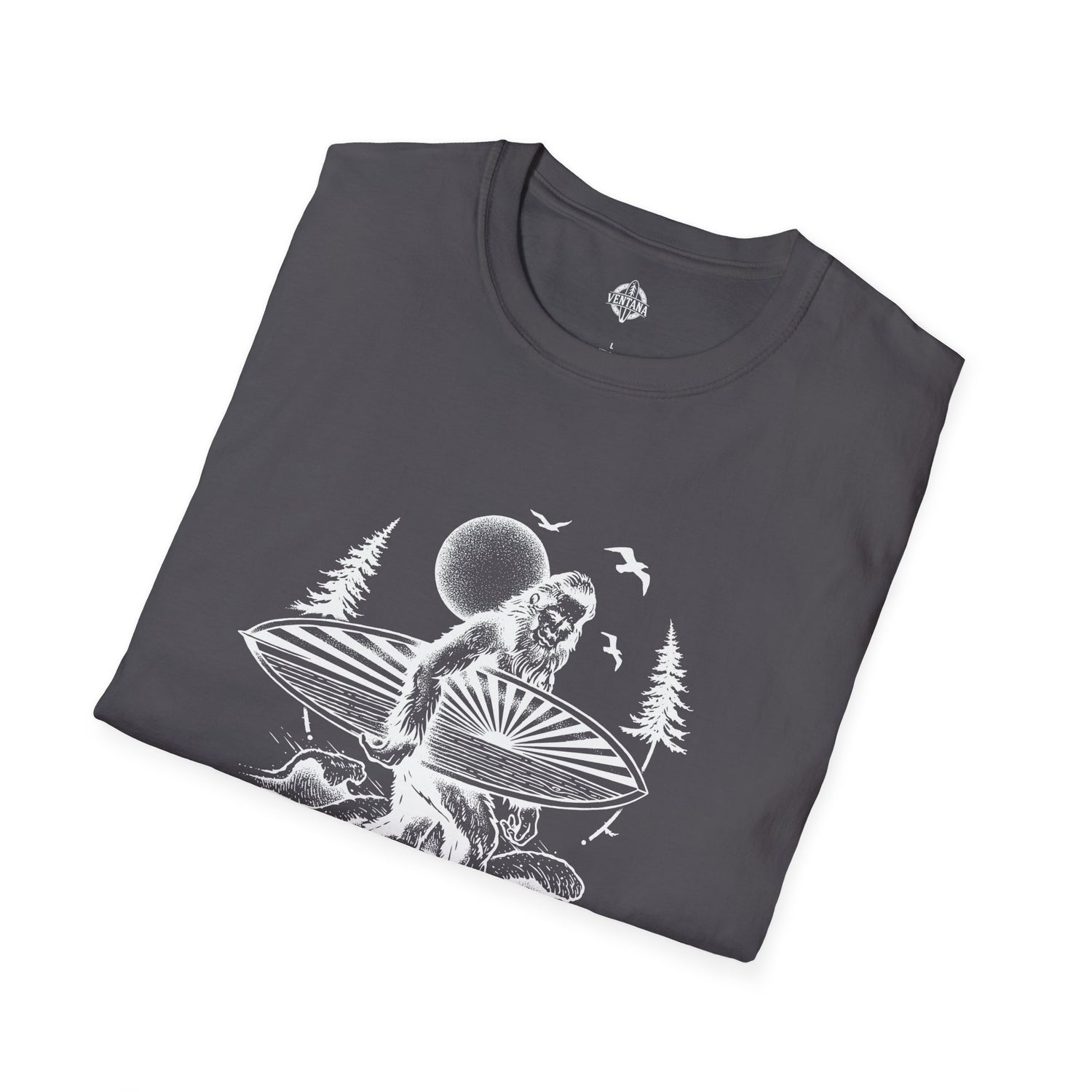 Ventana Surfsquatch by Thiago Bianchini Unisex - Soft Style U.S. Cotton T-Shirt