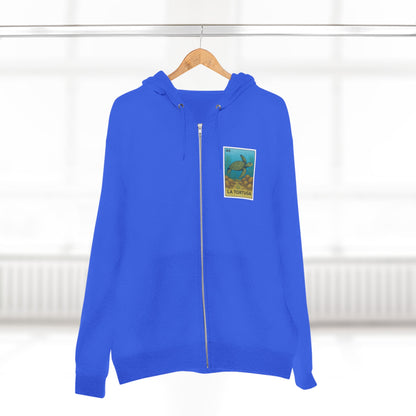 Turtle Lotería Unisex - Zip Cotton Blend Fleece Hoodie (La Tortuga)