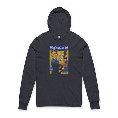 Rosie the Surfer Unisex - Cotton Hooded Long Sleeve Hooded T-Shirt