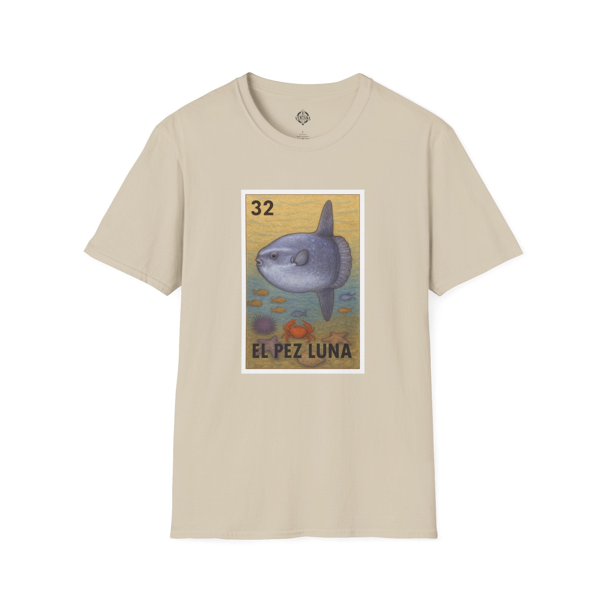 Sunfish Lotería Unisex - Soft Style U.S. Cotton T-Shirt (El Pez Luna)