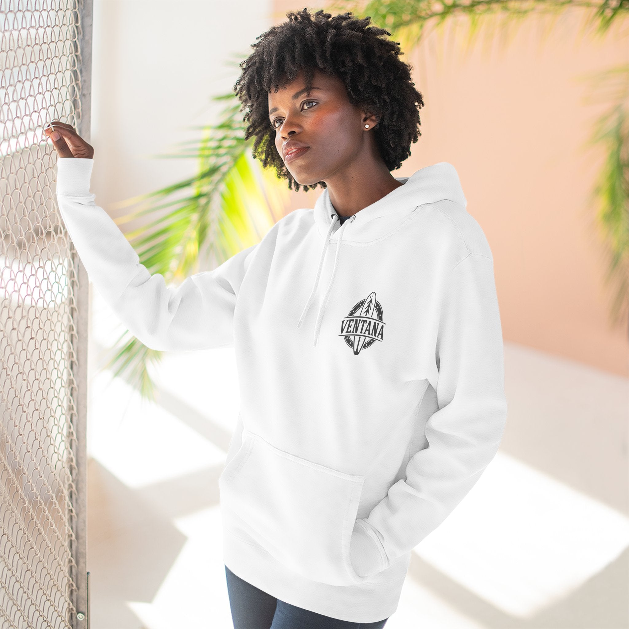 Ventana Monterey Bay by Thiago Bianchini Unisex - Pull-Over Cotton Blend Fleece Hoodie
