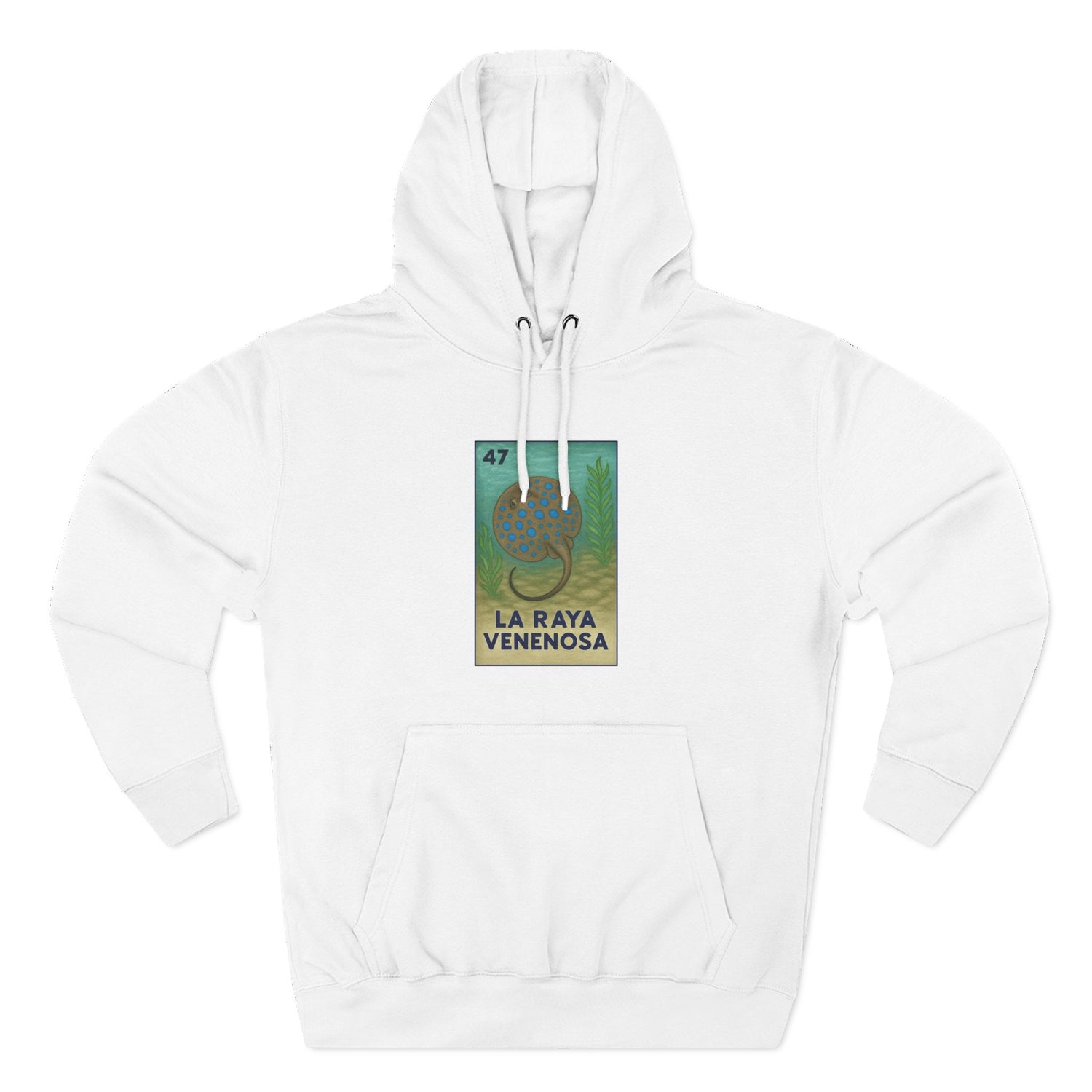 Stingray Lotería Unisex - Pull-Over Cotton Blend Fleece Hoodie (La Raya Venenosa)