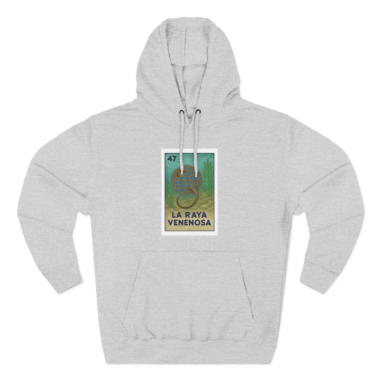 Stingray Lotería Unisex - Pull-Over Cotton Blend Fleece Hoodie (La Raya Venenosa)