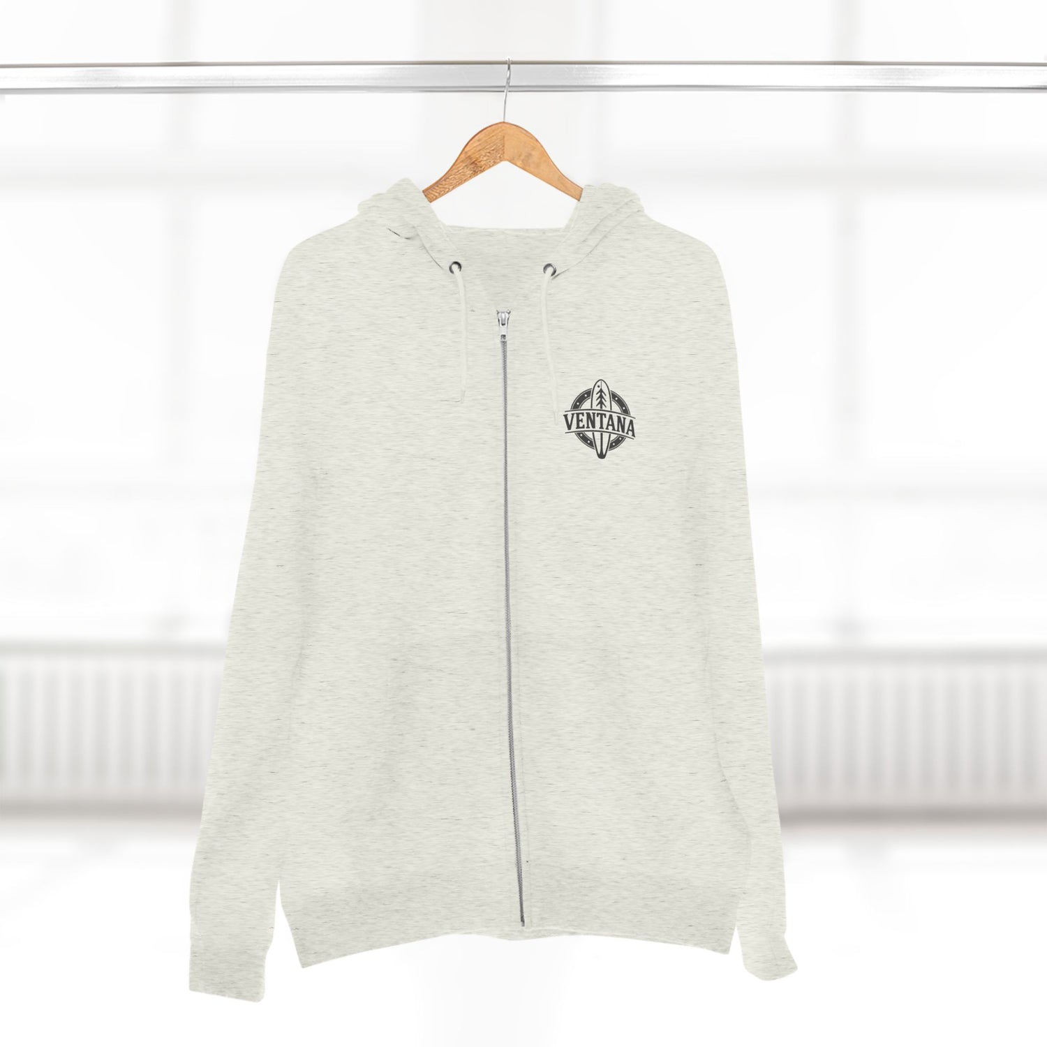 Ventana Monterey Bay by Thiago Bianchini Unisex - Zip Cotton Blend Fleece Hoodie