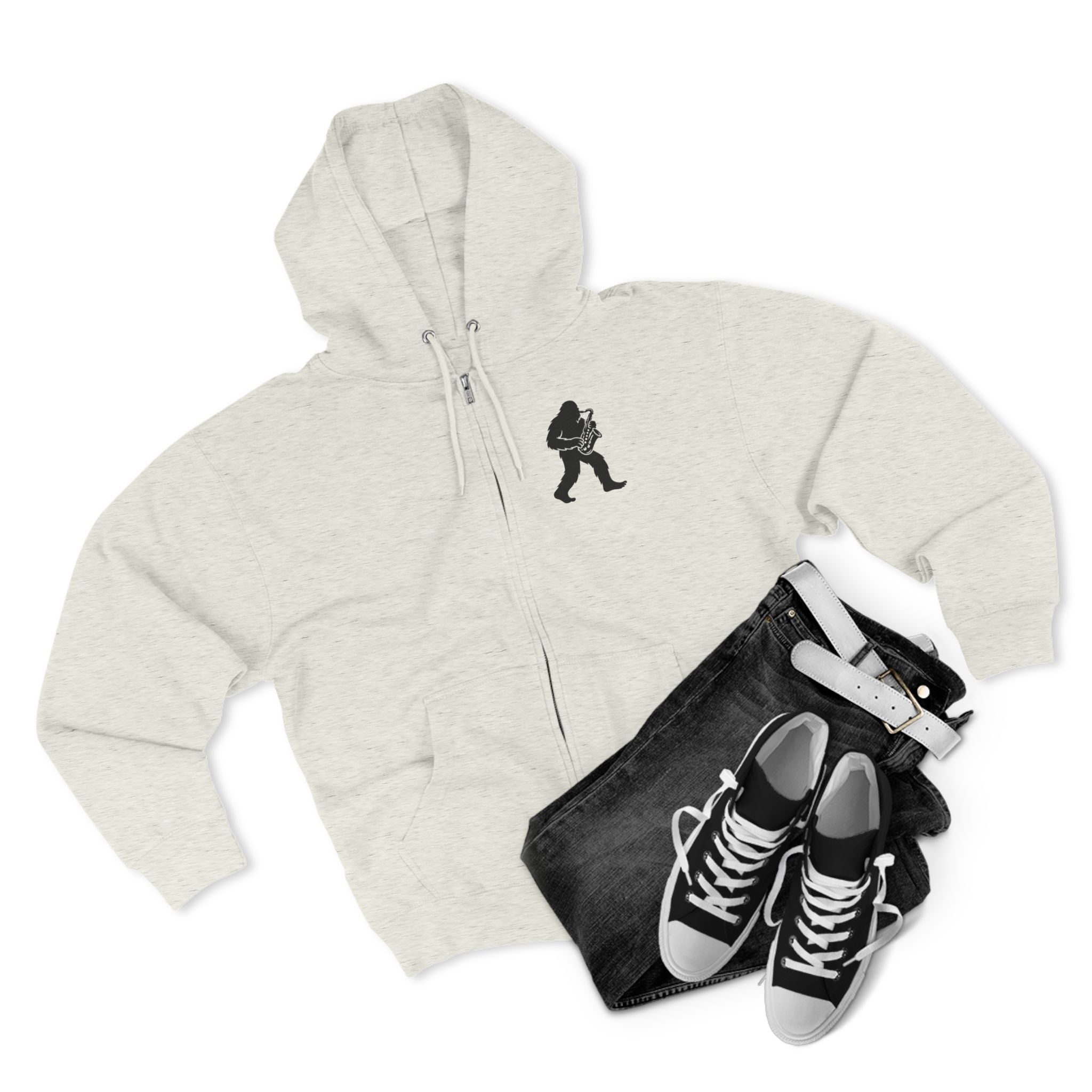 Ventana Saxsquatch Unisex - Zip Cotton Blend Fleece Hoodie