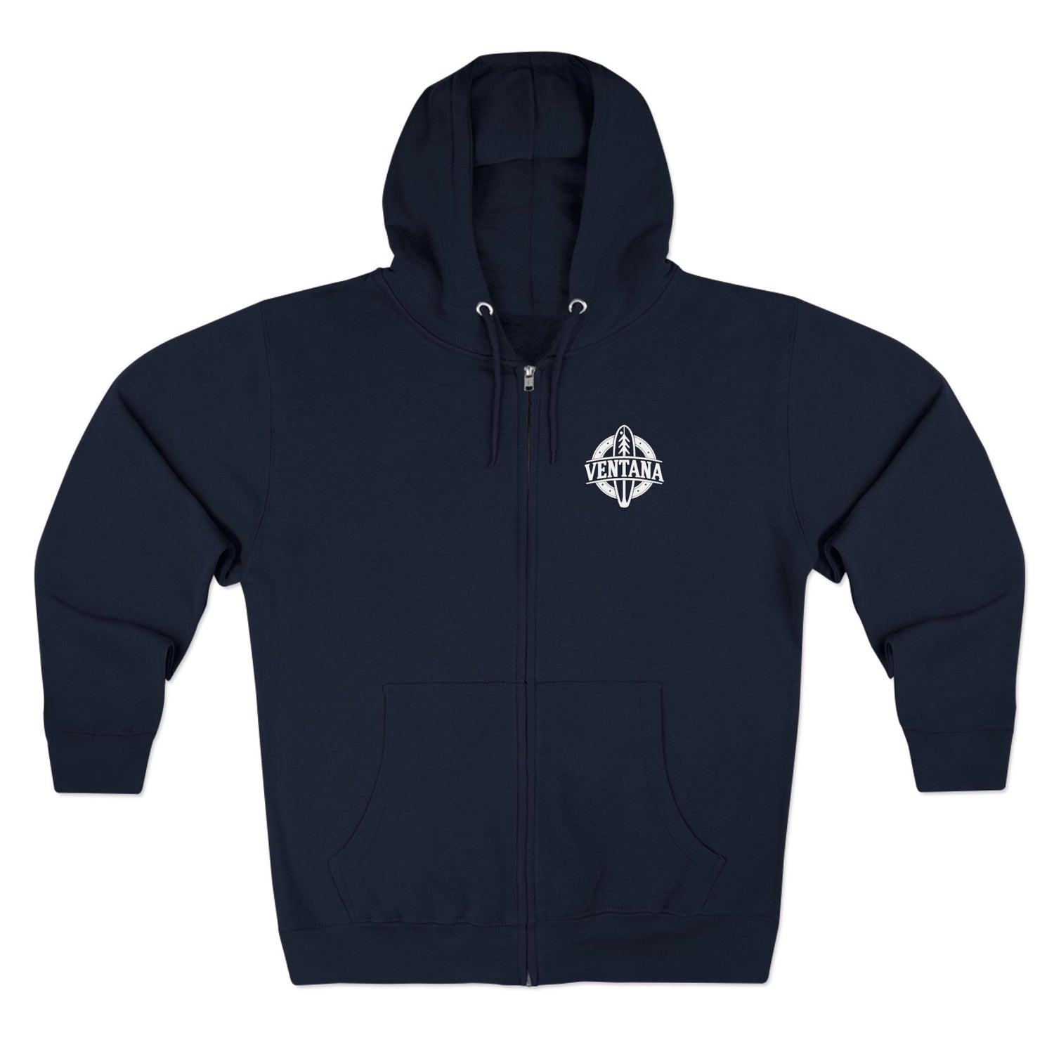 Ventana Monterey Bay by Thiago Bianchini Unisex - Zip Cotton Blend Fleece Hoodie