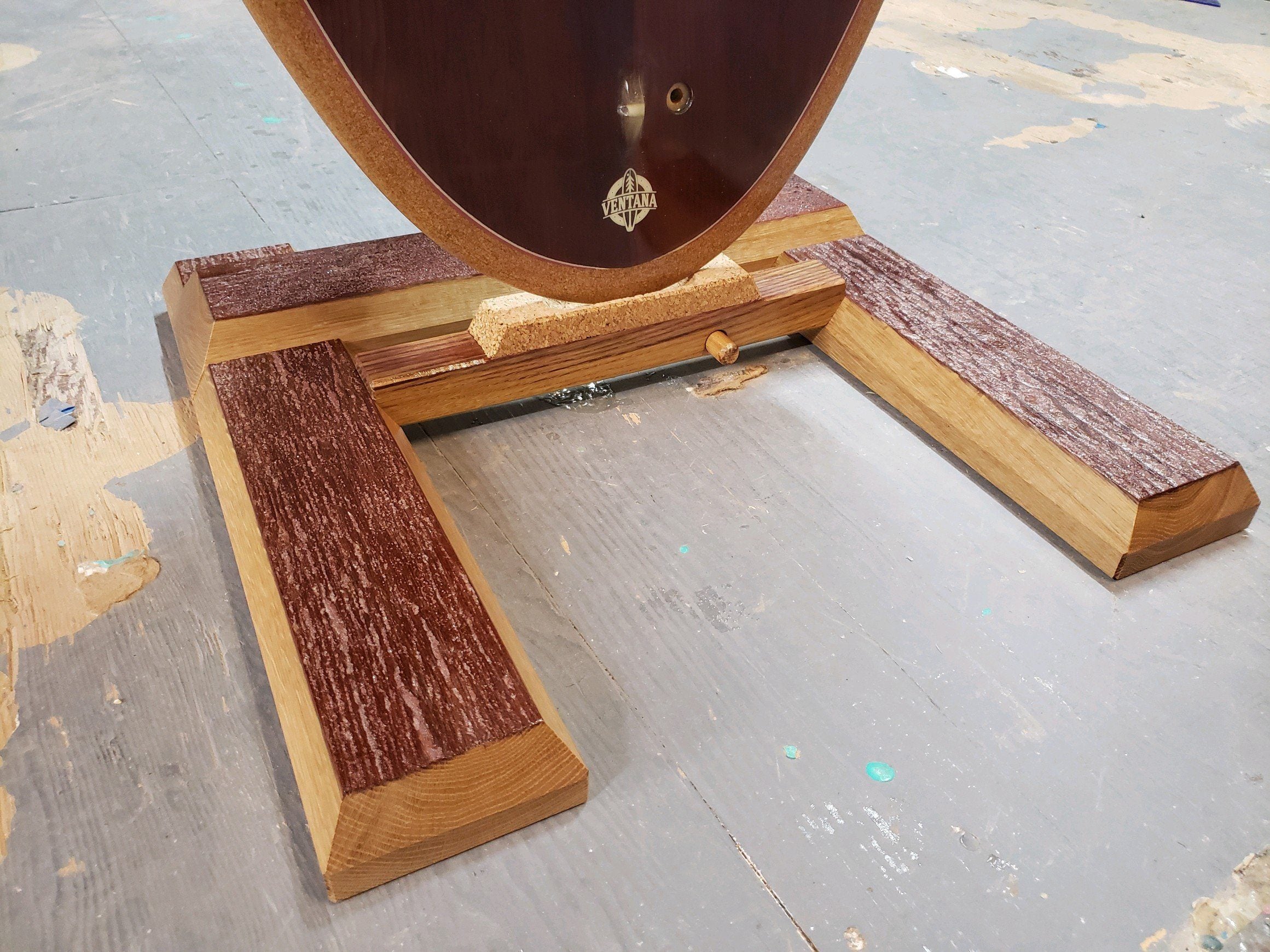 Wooden Surfboard - Red Wine In A Hot Tub Hull 6&
